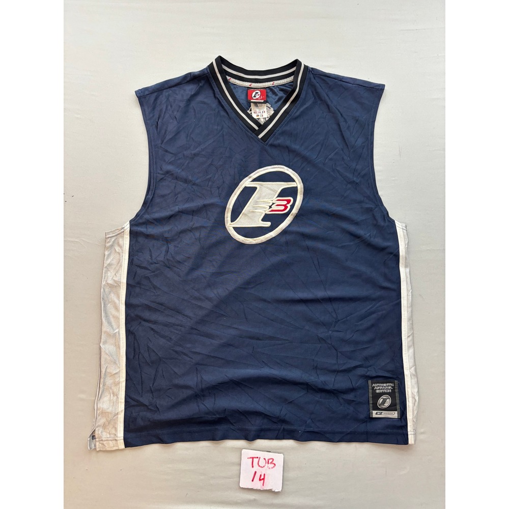 Reebok Iverson I3 Limited Edition Jersey Tank Top Navy Blue Silver Mens XXL